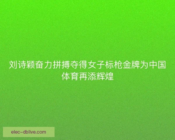 刘诗颖奋力拼搏夺得女子标枪金牌为中国体育再添辉煌
